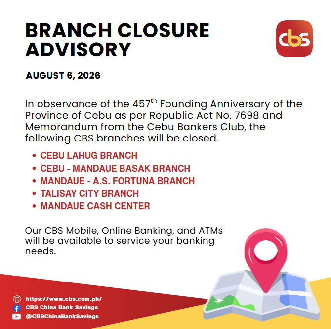 Holiday Advisory-Cebu Branches
